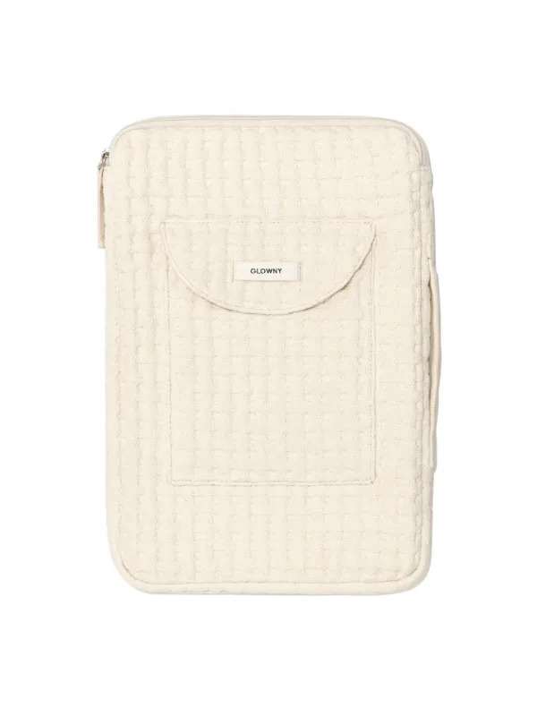 DREAMY COTTON TILE LAPTOP POUCH (IVORY)