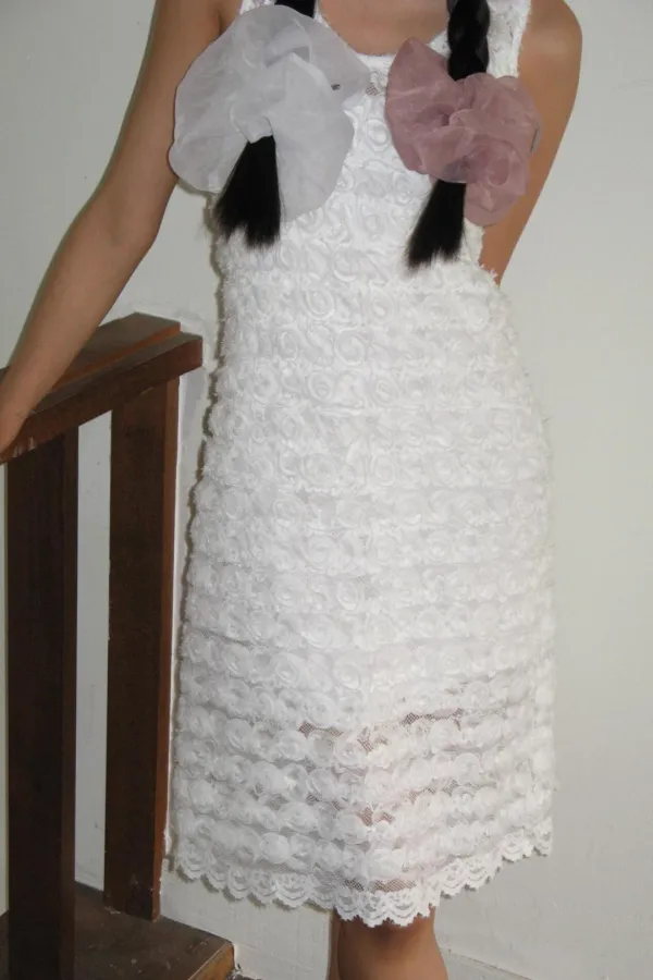 Flower Lace Dress (White)