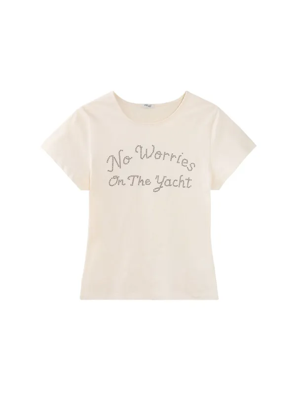 Mused Typo Slim Fit T-shirts - Natural