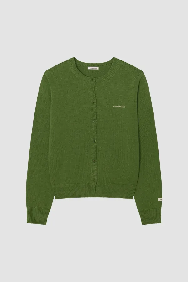 OVERDUE WOOL CARDIGAN_FOREST GREEN