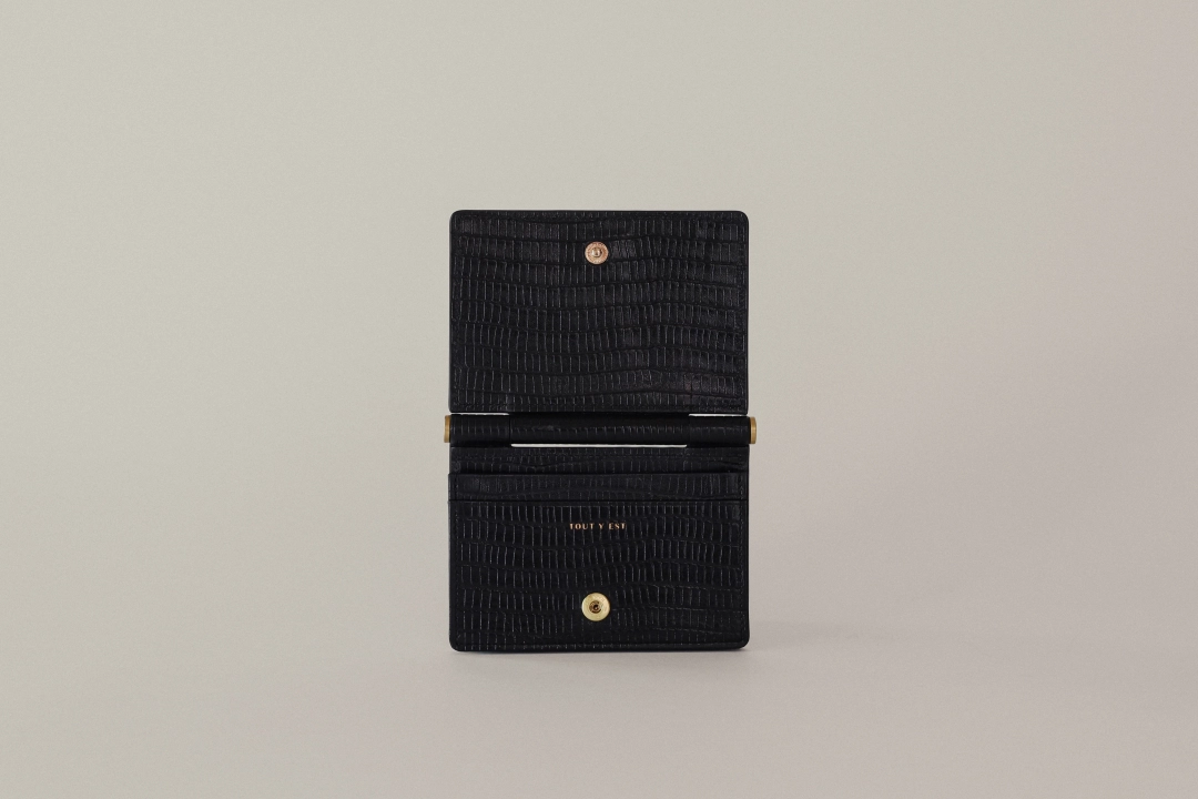 투티에 PORTE CARTES DE VISITE PAUMELLE LIZARD BLACK 상품 이미지 1