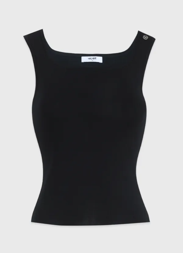  [44-120]  Beatrice Square Neck Knit Sleeveless  비아트리스 스퀘어 넥 니트 슬리브리스 (여름-데일리룩-클래식룩-격식룩-기본템-이지웨어-스퀘어넥-나시-니트-펜던트-보정-슬림핏-빅사이즈-자체제작) 