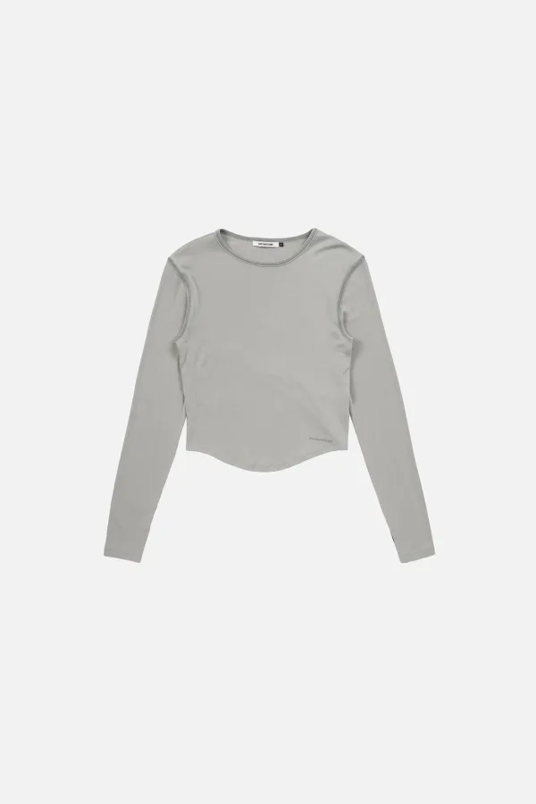 ROUND HEM LINE TEE - LIGHT GREY