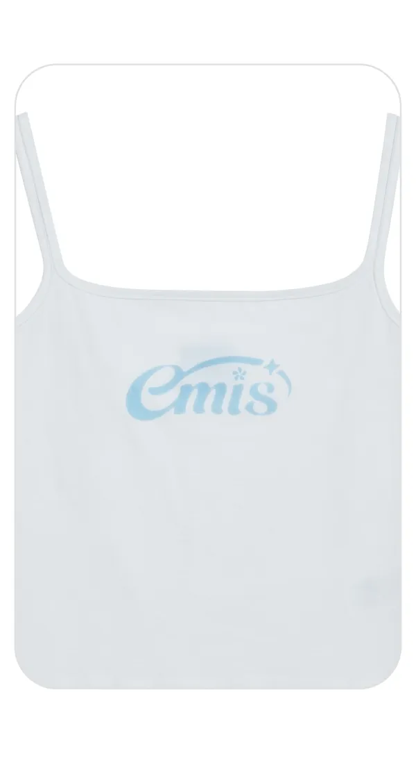 (W) HALO LOGO DOUBLE SLEEVELESS TOP-WHITE