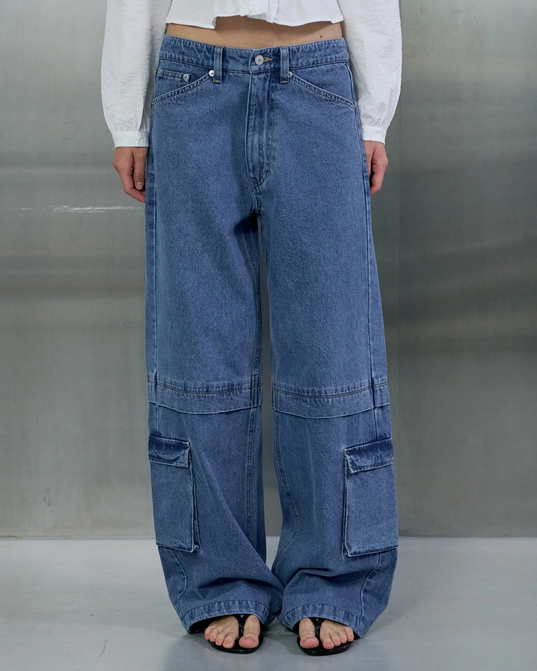 오데스 [9/18 예약 출고] ALEXA CARGO DENIM - ICE BLUE 상품 이미지 1