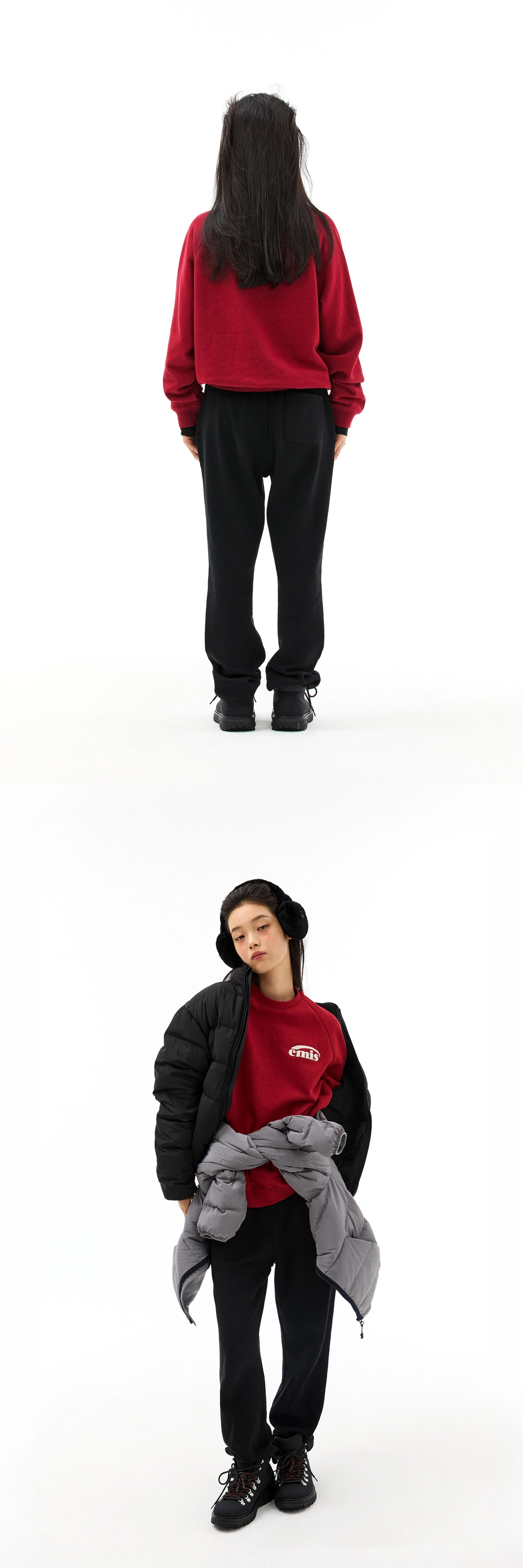이미스 (W) WAFFLE LOUNGE PANTS-BLACK 상품 이미지 3