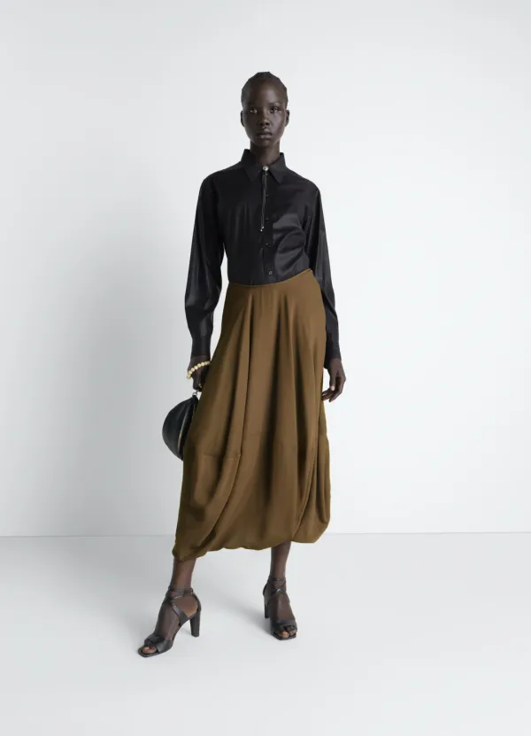 BALLOON SKIRT IN CREPE DE CHINE VISCOSE