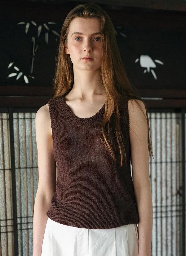 Harriette Knit Sleeveless (Brown)