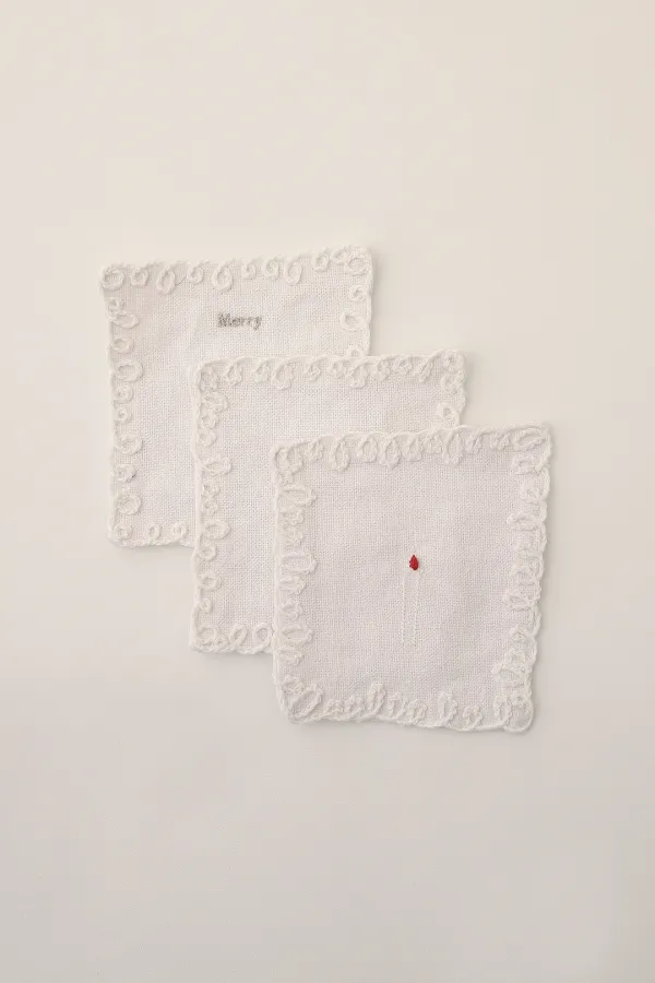Crochet Coaster, Ivory