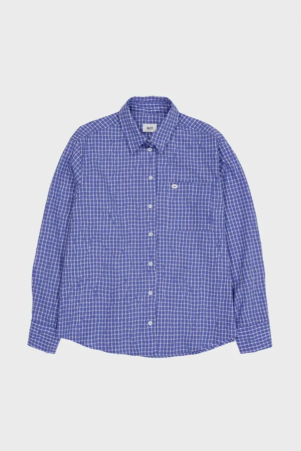 [아딧]Natural check shirt_blue