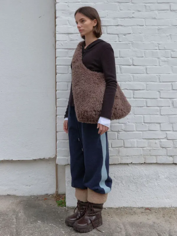 MARY FUR HOBO BAG _BROWN