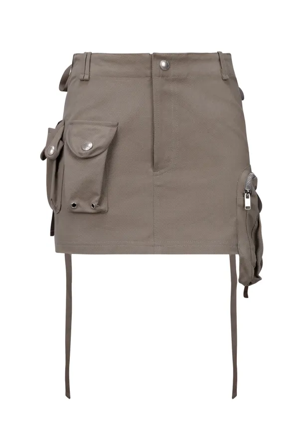 STRAP CARGO MINI SKIRT VINTAGE BEIGE