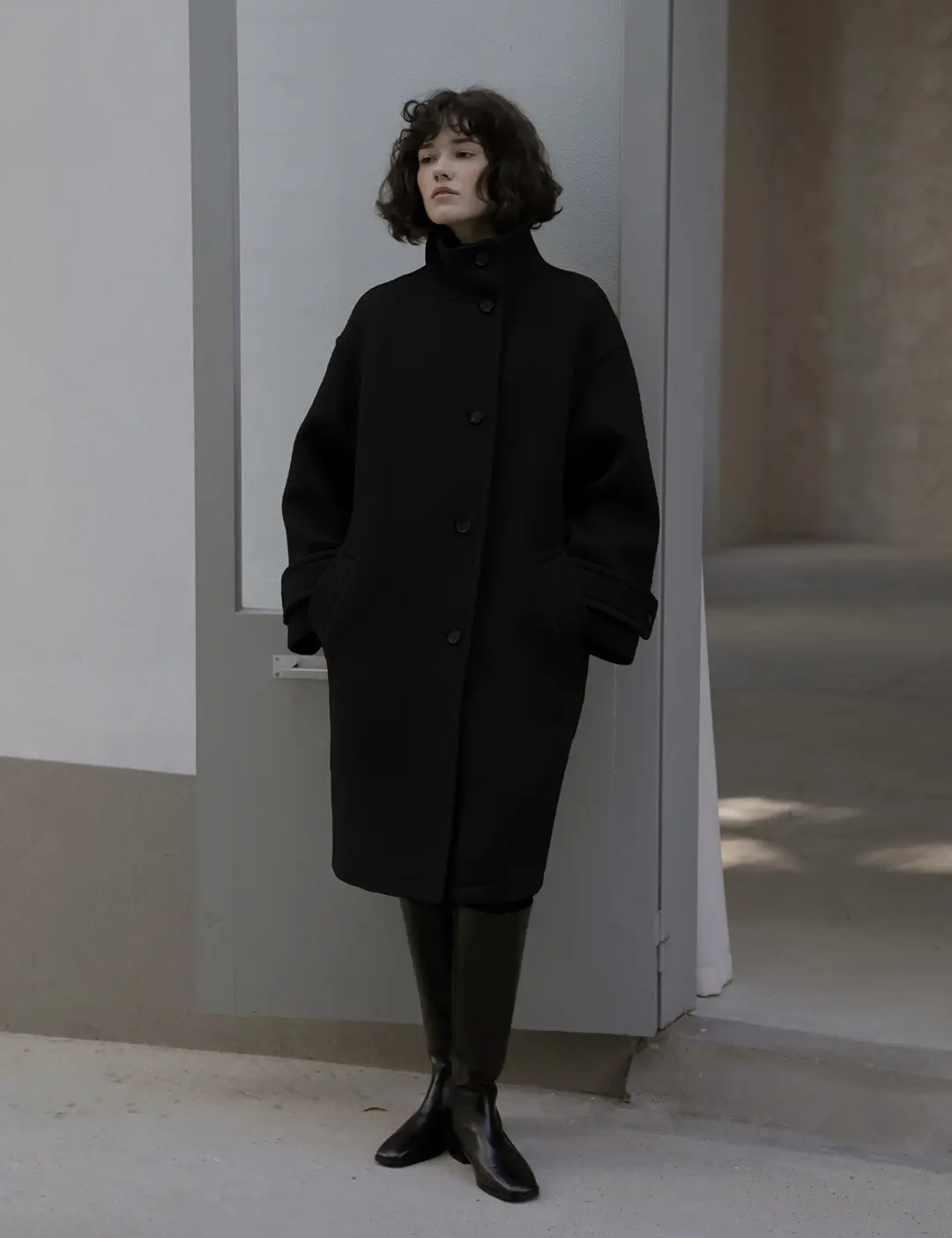 노미나떼 Milano Belted Coat (Black) 상품 이미지 2