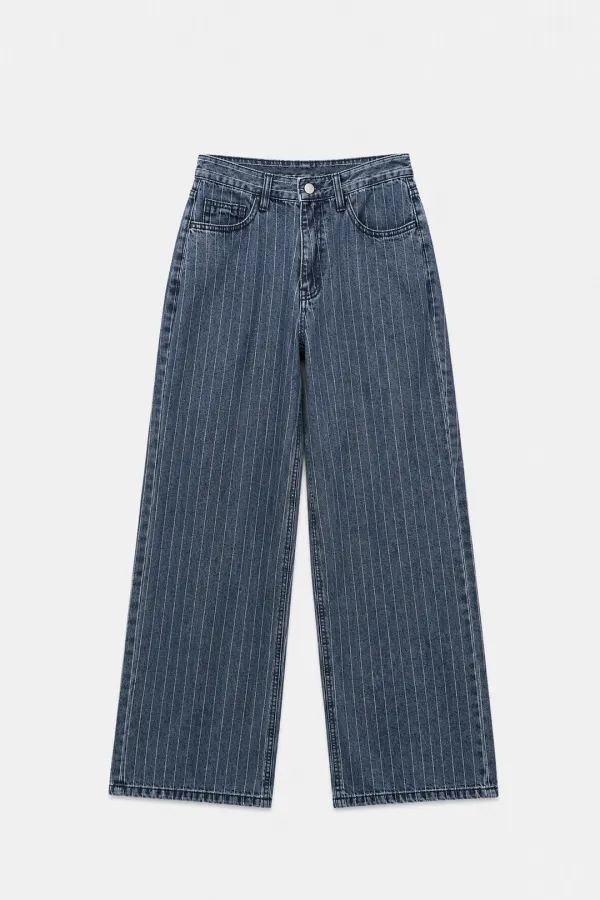 Pinstripe Blue Denim