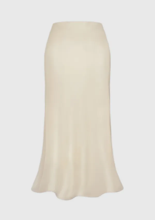 2nd) Rouje Satin Flared Skirt Champagne Gold