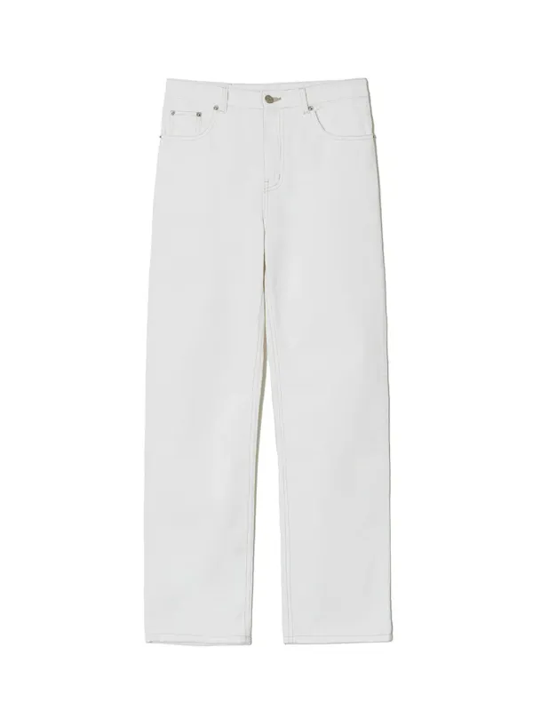 Essential Straight Denim Pants White
