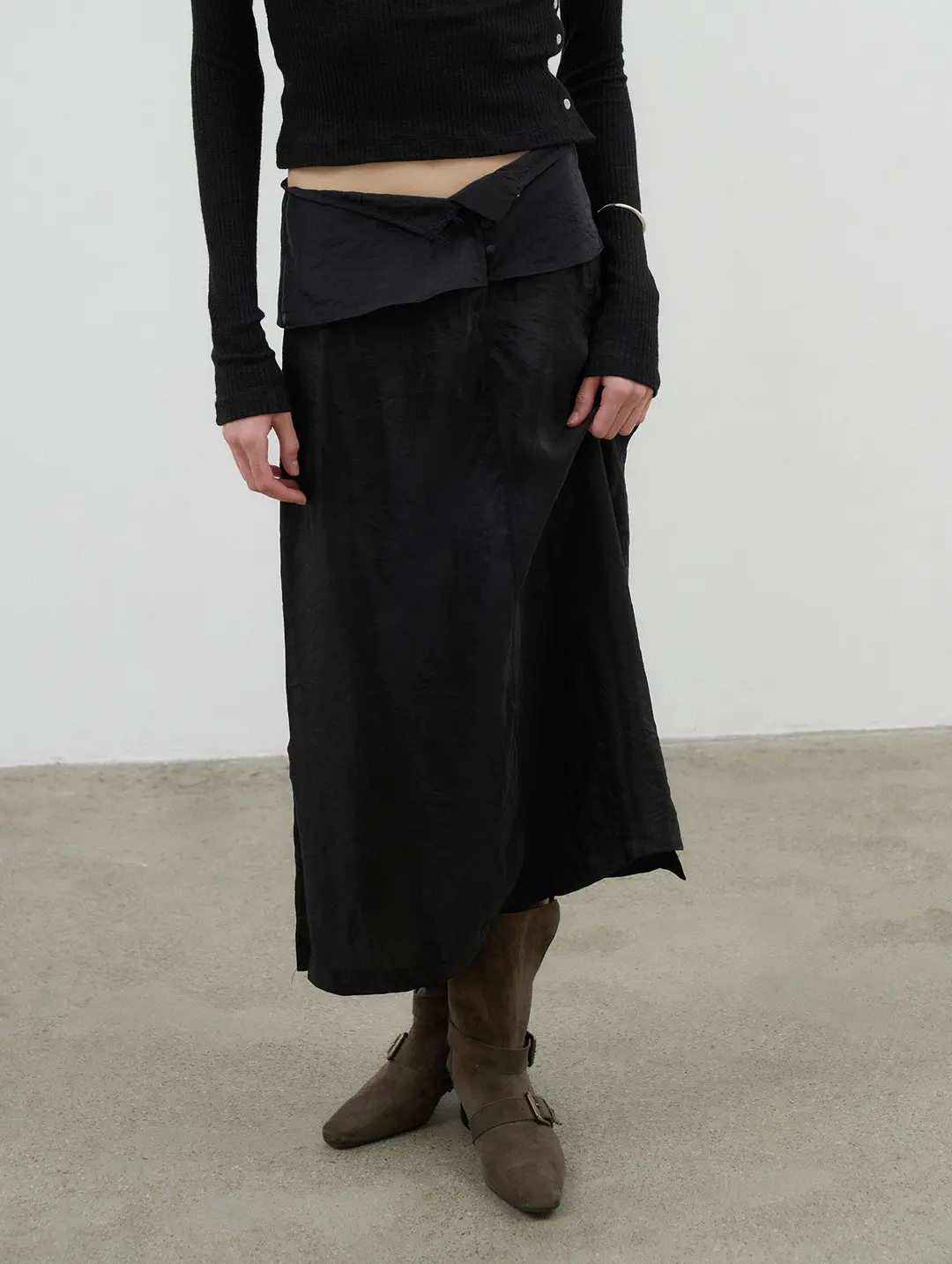 포에토 GLEAM LAYERED SKIRT - BLACK 상품 이미지 2