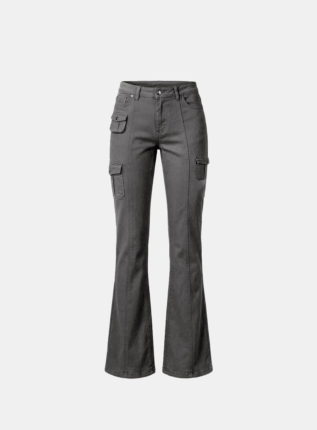 배드블러드 [w-pts26-092] 109 Low-Rise Cargo Bootcut Pants - Charcoal 상품 이미지 1