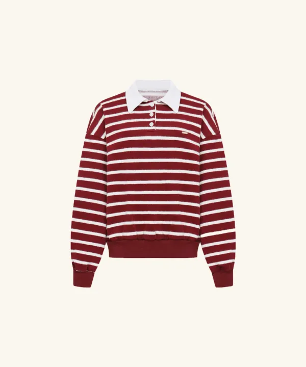 Saint Rugby Stripe Sweater ( Red )