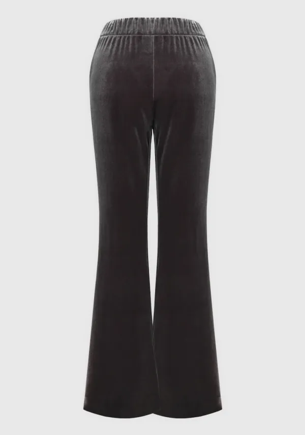 2nd) Stella Velvet Flared Pants Charcoal