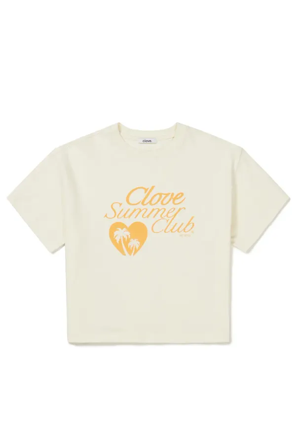 [24SS clove] Love Crop T-shirt (Cream)