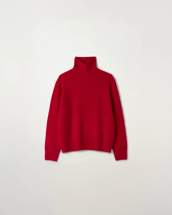 [9/17 순차배송] Hairy High Neck Knit [RED]