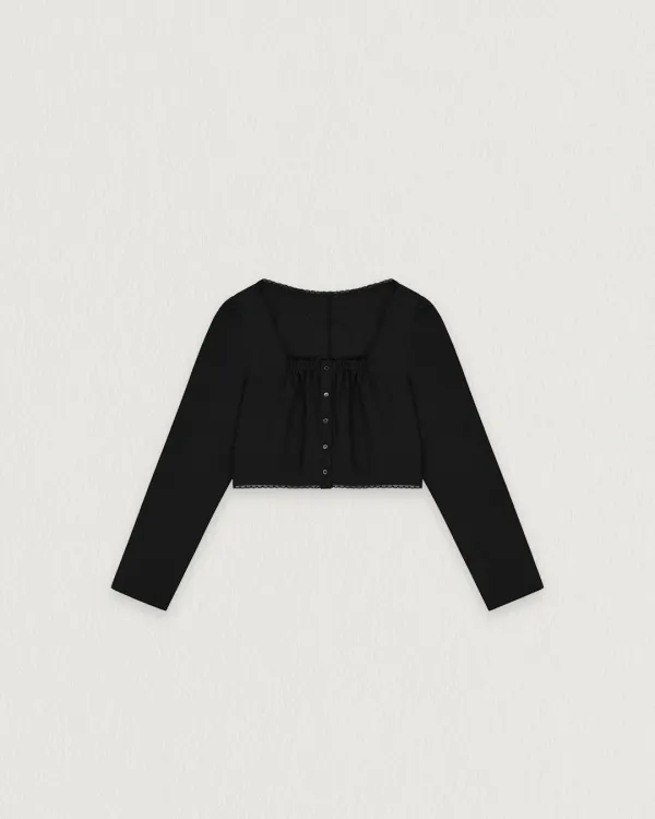 [2차] flétta Square Lace Crop Blouse_3 Colors