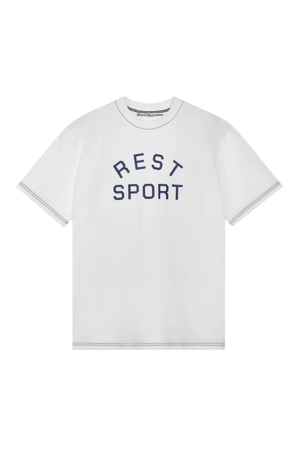 RS LOGO STITCH T-SHIRT - WHITE