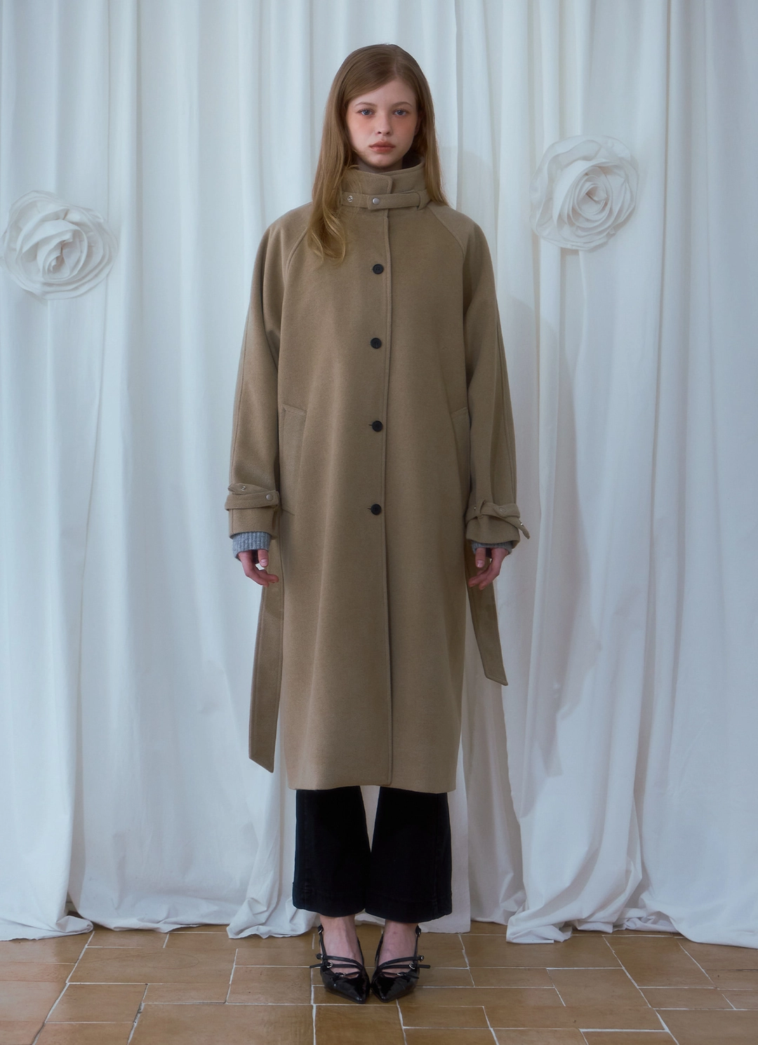 로제프란츠 Half-neck Overfit Long Coat [Beige] 상품 이미지 2