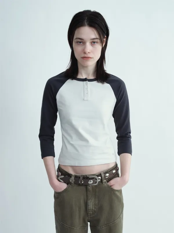 3/4 Henly Raglan T-Shirt [Charcoal]