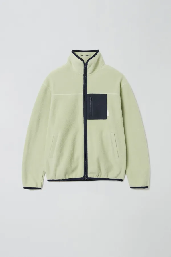 COLOR BLOCK FLEECE ZIP-UP_GREEN