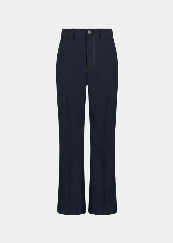 TRUCKER FLARED PANTS - DARK NAVY