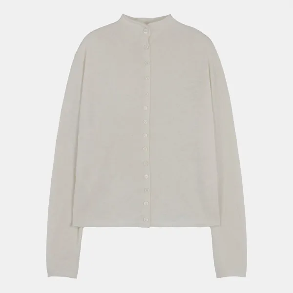 [뭉경PICK] high-neck button-up knit cardigan (ivory)