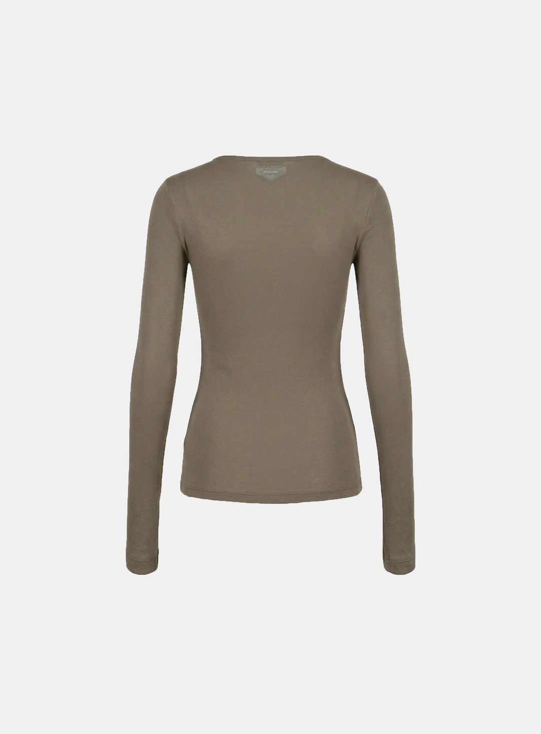 배드블러드 [w-tee26-041] BS Cotton Jersey Fitted Henley Neck Long Sleeve T-Shirt - Tobacco 상품 이미지 2