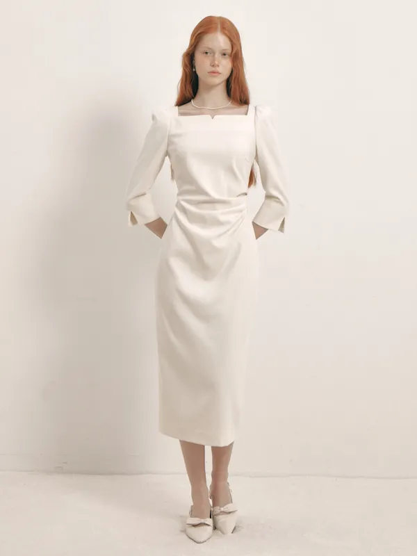 Drape Heart Neck Dress(2color)