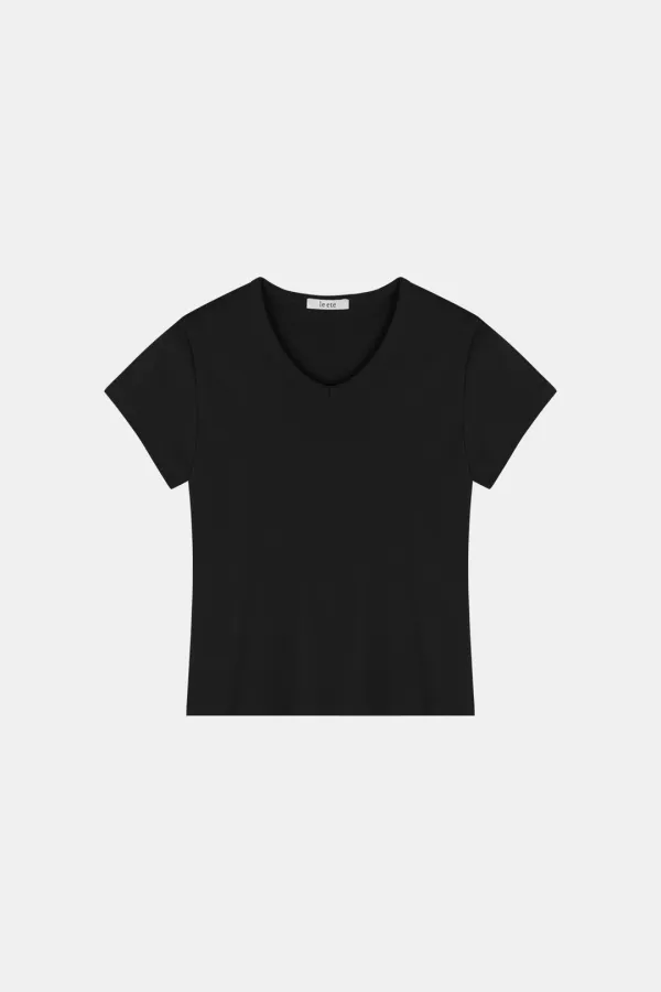 [2nd] Joe V Neck Tee in Black