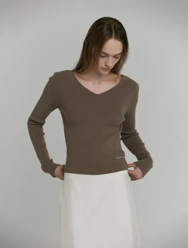 KNIT TUBE TOP SET UP [BROWN]