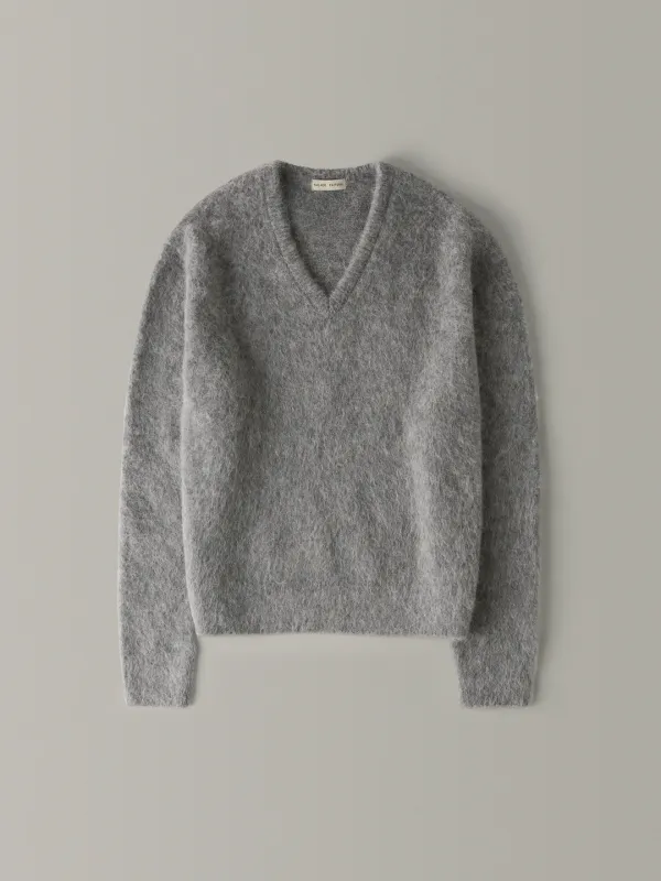 알파카 브이넥 니트_grey
