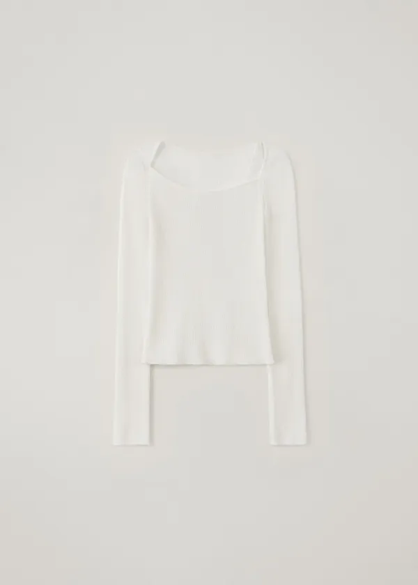 [3rd-reorder] Koy asymmetric knit top (ivory)