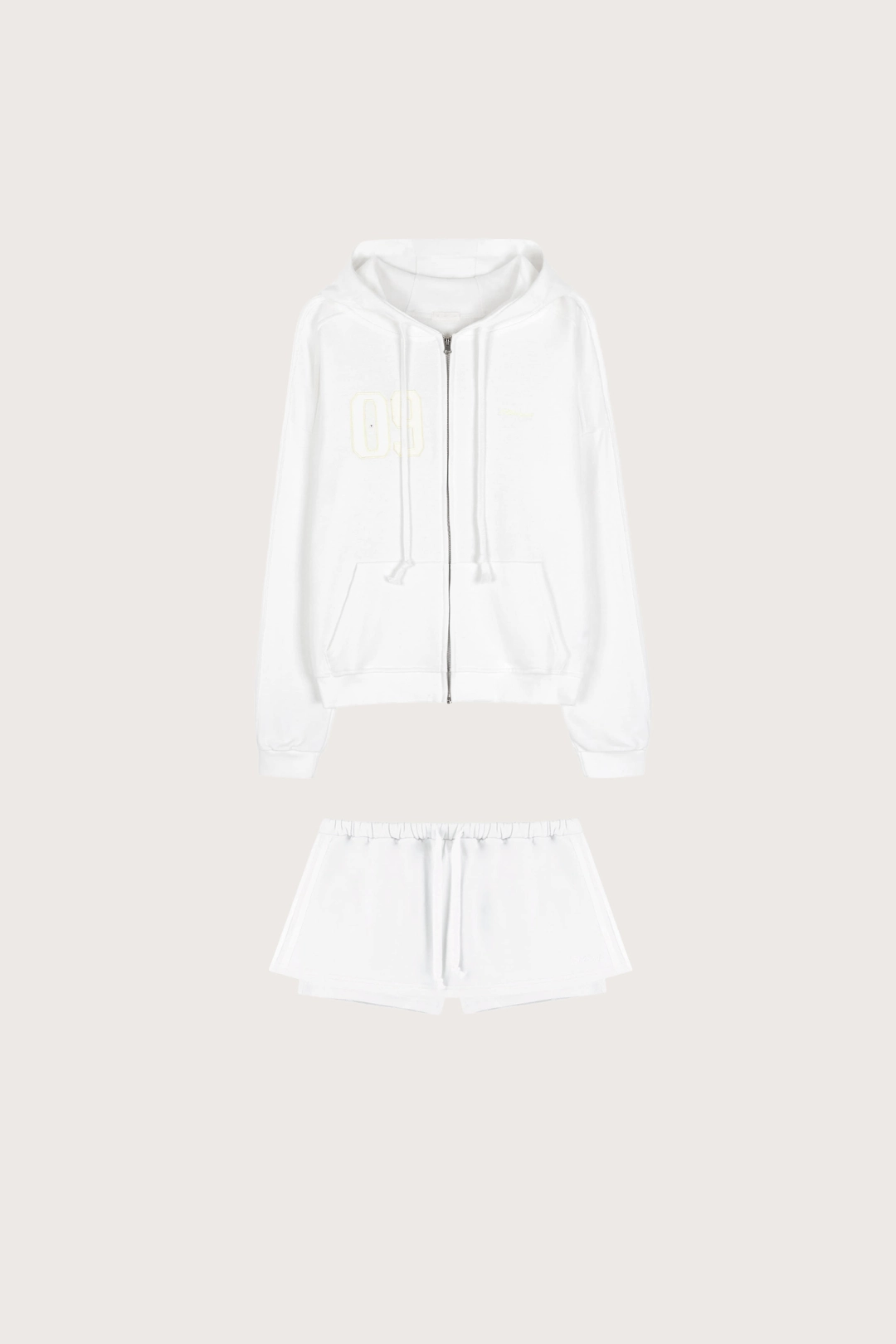 클리시어 09 Numbering Skirt Set, White 상품 이미지 1
