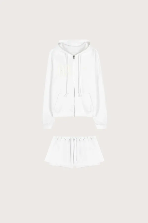 09 Numbering Skirt Set, White