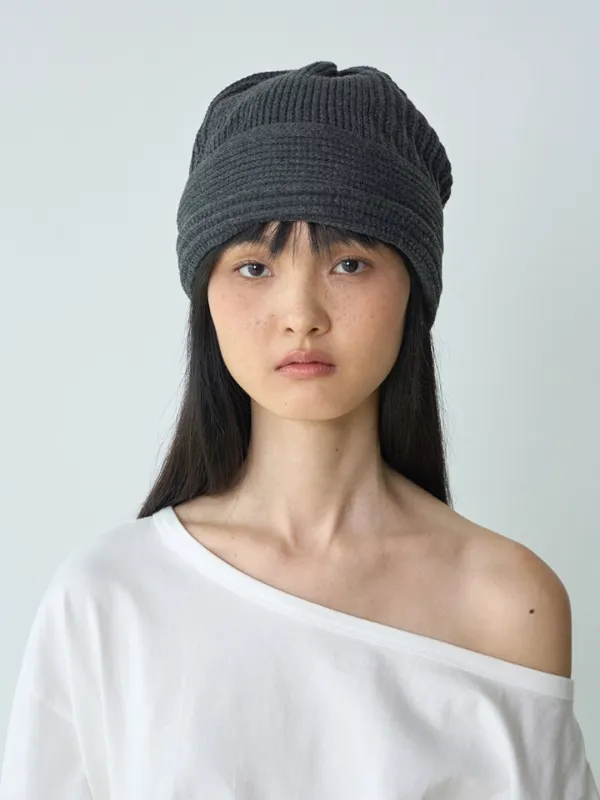 Ribbed Loose Fit Beanie [Charcoal Gray]