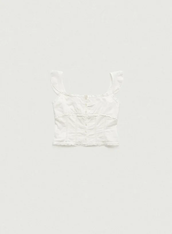 Rosalié Lace Smocked Blouse_White