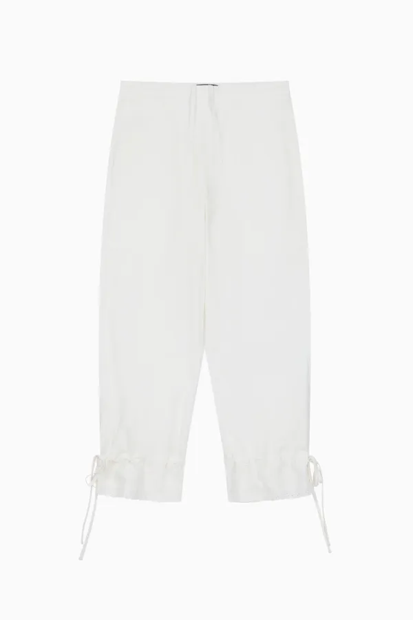 LACE STRING PANTS, WHITE