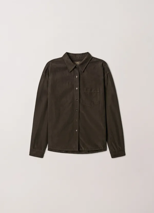 Washed Bemberg Cupra Blouse (Brown)