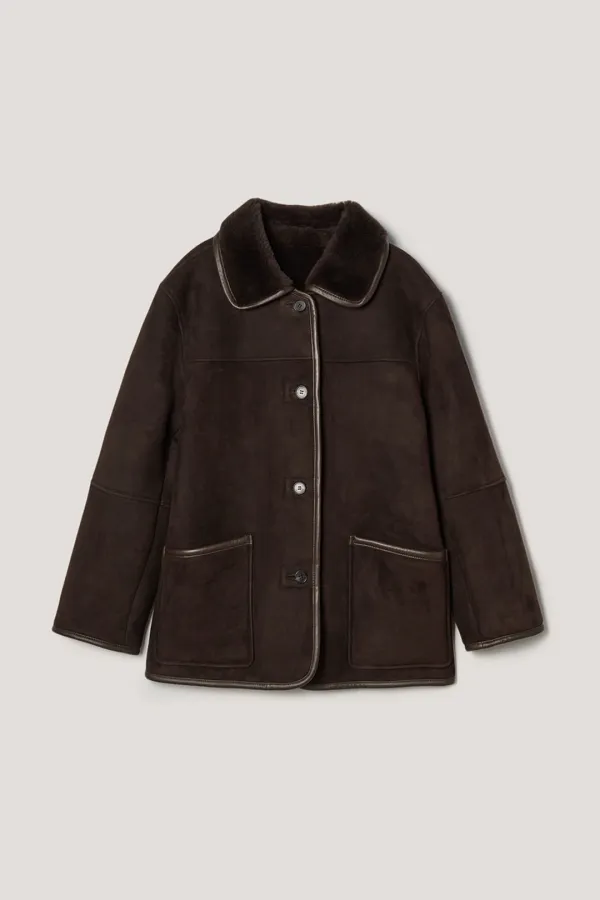 GENUINE SHEARLING JACKET BROWN