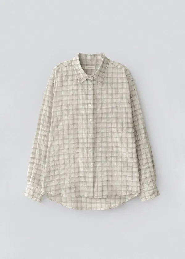 Boho check shirt (beige)