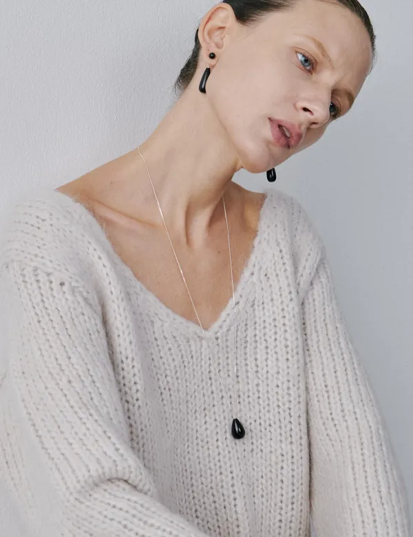 Onyx Tear Necklace