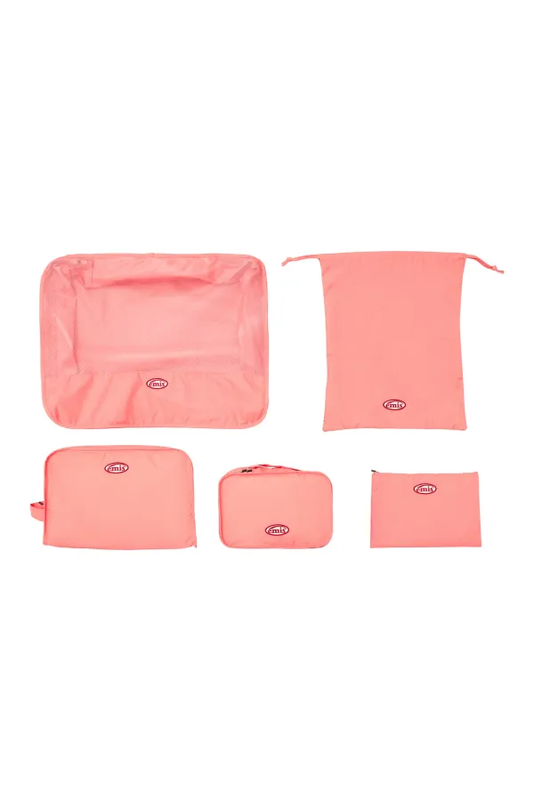 TRAVEL POUCH SET-SALMON PINK