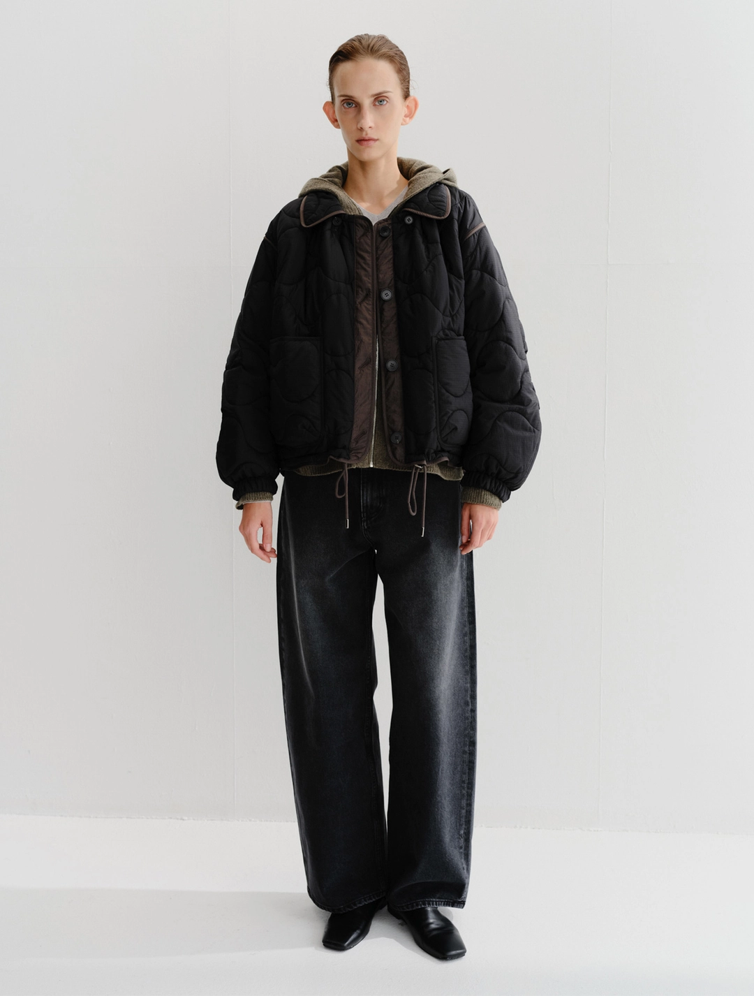 이아 Nola Reversible Quilt Jacket (Black) 상품 이미지 2